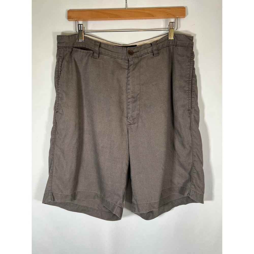 Banana Republic Mens 32 Linen Shorts Gray Flat Front Casual Summer 100% Linen